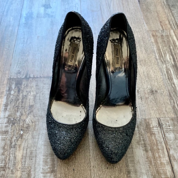 Miu Miu glitter pumps, black - Picture 2 of 8
